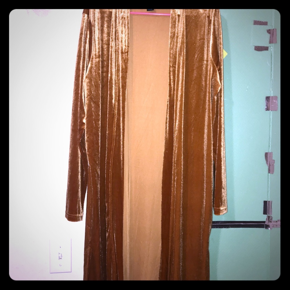 NWOT! Rue 21 Long Open Front Velvet Cardigan